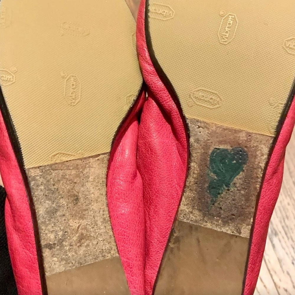LANVIN red vintage leather ballet flats. Size 8.5 - Picture 8 of 8